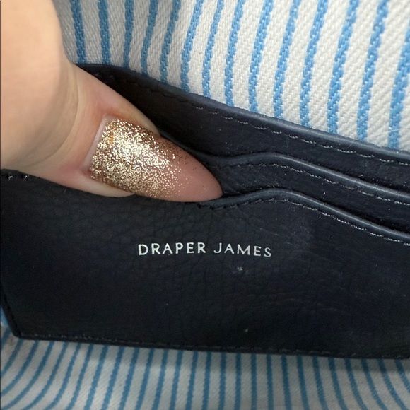Draper James Leather Navy Blue Half Moon Wristlet Wallet - Picture 8 of 9